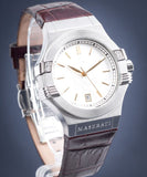 Maserati Potenza Silver Dial Brown Leather Strap Watch For Women - R8851108506 Authentic Buy Shop Now