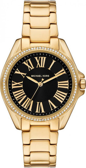 Michael Kors Kacie Analogue Black Dial Gold Steel Strap Watch for Women - MK4852 Authentic Buy Shop Now
