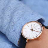 Michael Kors Pyper Three Hand White Dial Black Leather Strap Watch For Women - MK2835 Authentic Buy Shop Now