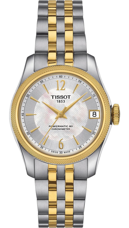Tissot Ballade Powermatic 80 Mother of Pearl Silver Dial Two Tone Steel Strap Watch For Women - T108.208.22.117.00 Authentic Buy Shop Now