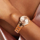 Daniel Wellington Iconic Link Unitone Rose Gold Dial Rose Gold Steel Strap Watch For Women - DW00100401 Authentic Buy Shop Now