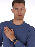 Emporio Armani Gianni T Bar Quartz Blue Dial Blue Leather Strap Watch For Men - AR11300 Authentic Buy Shop Now