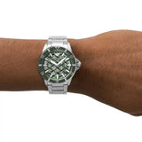 Emporio Armani Diver Automatic Green Dial Silver Steel Strap Watch For Men - AR60061 Authentic Buy Shop Now