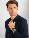 Tommy Hilfiger Brad Chronograph Quartz Blue Dial Blue Leather Strap Watch For Men - 1710387 Authentic Buy Shop Now