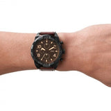 Fossil Bronson Chronograph Brown Dial Brown Leather Strap Watch for Men - FS5875 Authentic Buy Shop Now