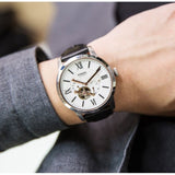 Fossil Townsman Automatic White Dial Black Leather Strap Watch for Men - ME3104 Authentic Buy Shop Now