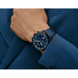 Hugo Boss Pioneer Quartz Blue Dial Blue Leather Strap Watch For Men - 1513711 Authentic Buy Shop Now