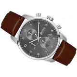 Hugo Boss Skymaster Grey Dial Brown Leather Strap Watch for Men - 1513787 Authentic Buy Shop Now