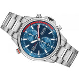 Hugo Boss Globetrotter Blue Dial Silver Steel Strap Watch for Men - 1513823 Authentic Buy Shop Now