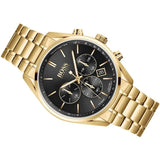 Hugo Boss Champion Black Dial Gold Steel Strap Watch for Men - 1513848 Authentic Buy Shop Now