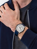 Emporio Armani Renato White DIal Blue Leather Strap Watch For Men - AR11119 Authentic Buy Shop Now