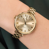 Marc Jacobs Sally Champagne Gold Dial Gold Steel Strap Watch for Women - MBM3363 Authentic Buy Shop Now