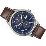 Lacoste Continental Blue Dial Brown Leather Strap Watch for Men - 2011040 Authentic Buy Shop Now