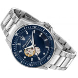 Maserati SFIDA Automatic Skeleton Blue Dial Silver Steel Strap Watch For Men - R8823140007 Authentic Buy Shop Now