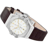 Maserati Potenza Silver Dial Brown Leather Strap Watch For Women - R8851108506 Authentic Buy Shop Now