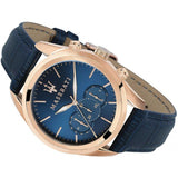 Maserati Traguardo Chronograph Blue Dial Blue Leather Strap Watch for Men - R8871612015 Authentic Buy Shop Now