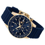 Maserati SFIDA Chronograph Blue Dial Blue Rubber Strap Watch For Men - R8871640004 Authentic Buy Shop Now