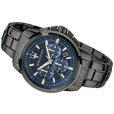 Maserati Successo Chronograph Blue Dial Black Steel Strap Watch For Men - R8873621005 Authentic Buy Shop Now