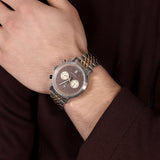 Maserati Legend Chronograph Brown Dial Two Tone Steel Strap Watch For Men - R8873638003 Authentic Buy Shop Now