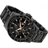 Maserati SFIDA Chronograph Black Dial Black Steel Strap Watch For Men - R8873640011 Authentic Buy Shop Now