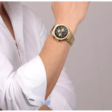 Maserati Stile 45mm Chronograph Black Dial Gold Steel Strap Watch For Men - R8873642001 Authentic Buy Shop Now