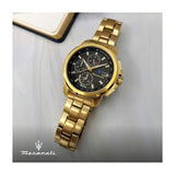 Maserati Successo Black Dial Gold Stainless Steel Watch For Men - R8873645002 Authentic Buy Shop Now
