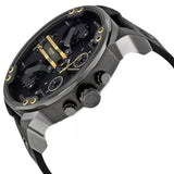 Diesel Mr Daddy 2.0 Chronograph Black Dial Black Leather Strap Watch For Men - DZ7348 Authentic Buy Shop Now