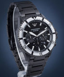 Emporio Armani Diver Chronograph Black Dial Black Steel Strap Watch For Men - AR80050 Authentic Buy Shop Now