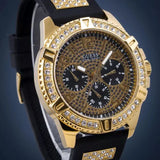 Guess Frontier Crystals Black Dial Black Silicone Strap Watch For Men - W1132G1 Authentic Buy Shop Now