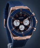 Guess Poseidon Blue Dial Blue Rubber Strap Watch for Men - GW0057G2 Authentic Buy Shop Now