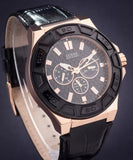 Guess Force Analog Black Dial Black Leather Strap Watch For Men - W0674G6 Authentic Buy Shop Now
