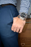 Hugo Boss Associate Black Dial Silver Mesh Bracelet Watch for Men - 1513805 Authentic Buy Shop Now