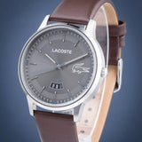 Lacoste Madrid Grey Dial Brown Leather Strap Watch for Men - 2011033 Authentic Buy Shop Now
