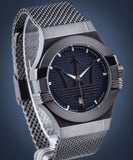 Maserati Potenza Quartz Blue Dial Grey Mesh Bracelet Watch For Men - R8853108005 Authentic Buy Shop Now