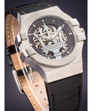 Maserati Potenza Automatic Black Dial Black Leather Strap Watch For Men - R8821108001 Authentic Buy Shop Now