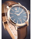Maserati Epoca Blue Dial Brown Leather Strap Watch For Men - R8851118001 Authentic Buy Shop Now