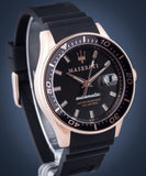 Maserati SFIDA Automatic Black Dial Black Rubber Strap Watch For Men - R8821140001 Authentic Buy Shop Now