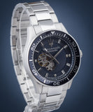 Maserati SFIDA Automatic Skeleton Blue Dial Silver Steel Strap Watch For Men - R8823140007 Authentic Buy Shop Now