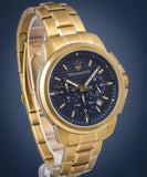 Maserati Successo Chronograph Blue Dial Gold Steel Strap Watch For Men - R8873621021 Authentic Buy Shop Now