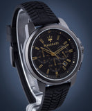 Maserati Successo Black Dial Black Rubber Strap Watch For Men - R8871621011 Authentic Buy Shop Now