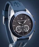 Maserati Traguardo Chronograph Blue Dial Black Silicone Strap Watch For Men - R8871612046 Authentic Buy Shop Now
