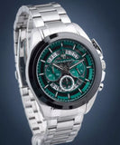 Maserati Traguardo Chronograph Green Dial Silver Steel Strap Watch For Men - R8873612060 Authentic Buy Shop Now