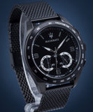 Maserati Traguardo Chronograph Black Dial Black Mesh Bracelet Watch For Men - R8873612031 Authentic Buy Shop Now