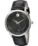 Movado 1881 Automatic Black Dial Black Leather Strap Watch for Men - 606873 Authentic Buy Shop Now