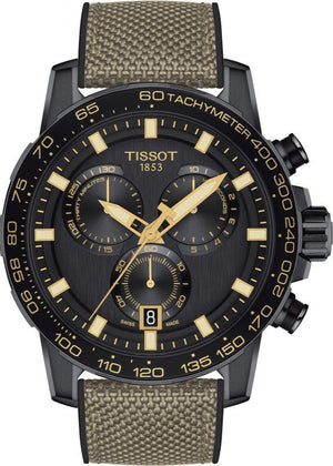 Tissot Supersport Chrono Black Dial Beige Nylon Strap Watch For Men - T125.617.37.051.01 Authentic Buy Shop Now