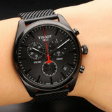 Tissot T Classic PR 100 Chronograph Black Dial Black Mesh Bracelet Watch For Men - T101.417.33.051.00 Authentic Buy Shop Now