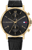 Tommy Hilfiger Daniel Black Dial Black Leather Strap Watch for Men - 1710417 Authentic Buy Shop Now
