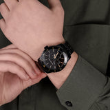 Michael Kors Cunningham Chronograph Black Dial Black Steel Strap Watch For Men - MK7157 Authentic Buy Shop Now