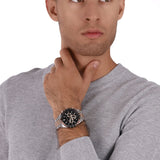 Michael Kors Layton Chronograph Black Dial Two Tone Steel Strap Watch For Men - MK8913 Authentic Buy Shop Now