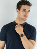 Fossil Forrester Chronograph Blue Dial Brown Leather Strap Watch for Men - S5607 Authentic Buy Shop Now
